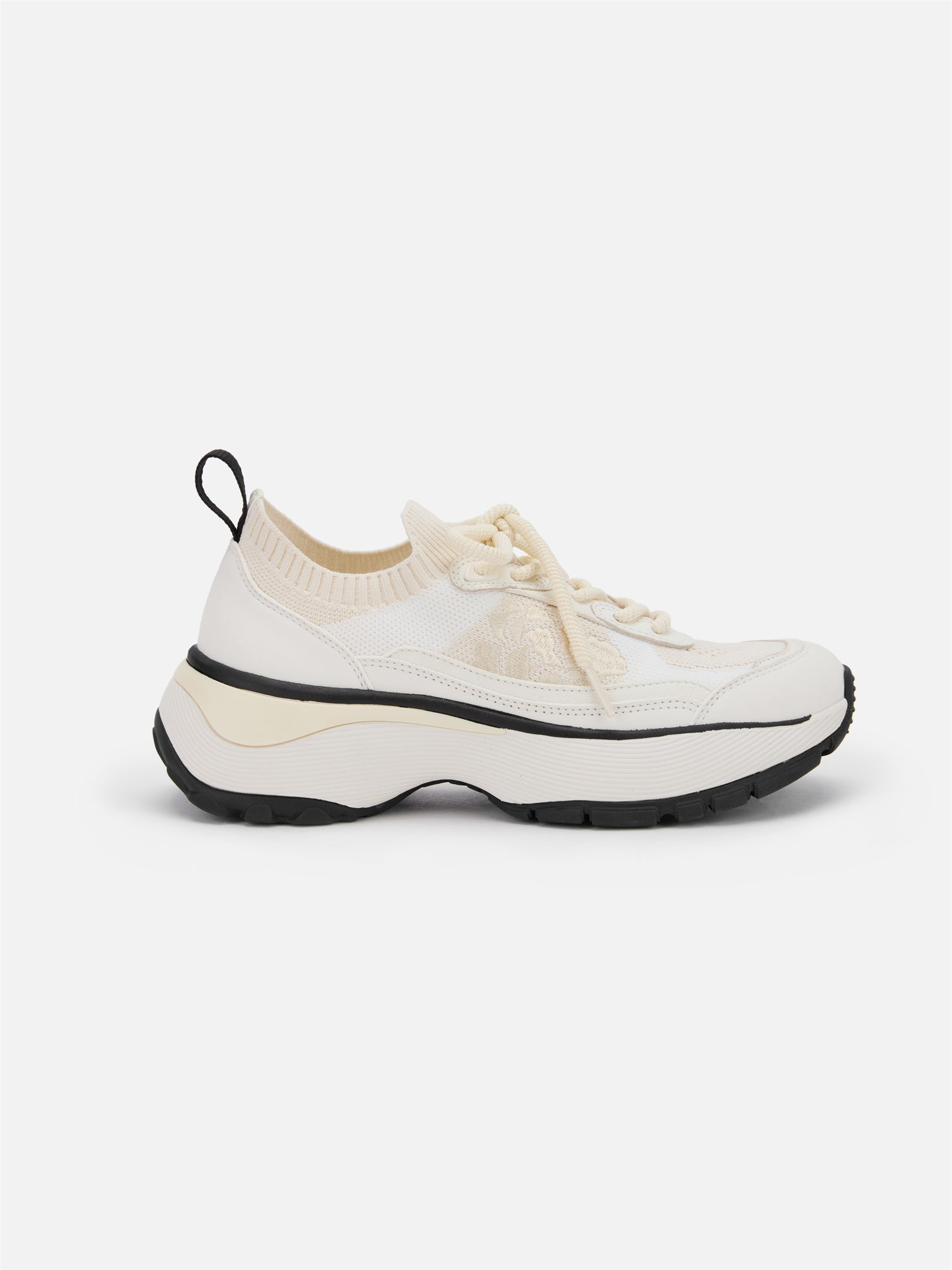 Thick-Soled Knitted Sports Shoes | White