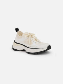Thick-Soled Knitted Sports Shoes | White