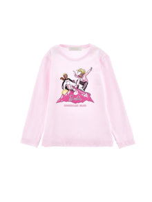 Girls | Barbie Jersey Cotton T-Shirt With Strass | FairyTale Pink