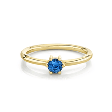 Women | Sapphire Solitaire Stacking Ring – September | 14k Yellow Gold