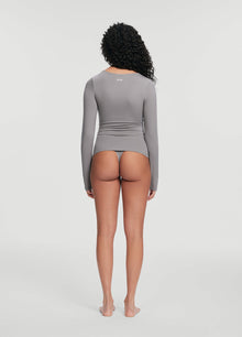 Crew Neck Long Sleeve Top | Cool Gray