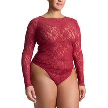 Plus Size Signature Lace Long Sleeve Top | Wild Berries (Red)