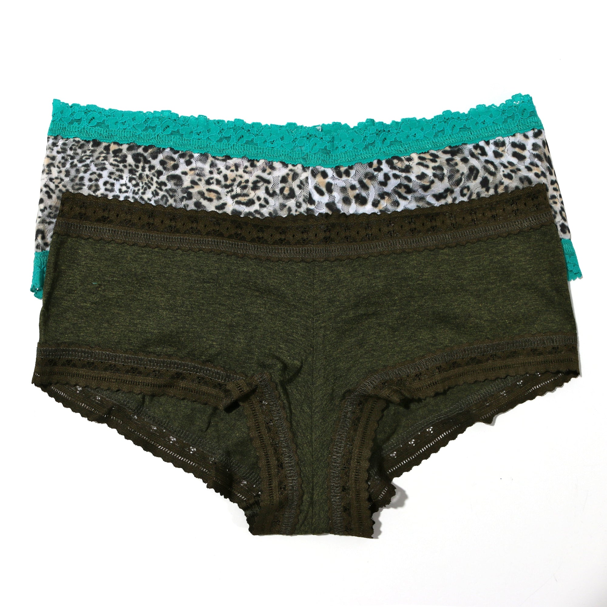 2-Pack Boyshort | Jaguar/Vintage Turquoise - Rosemary Green