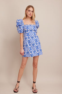 Kelly Dress | Belle Tile Blue