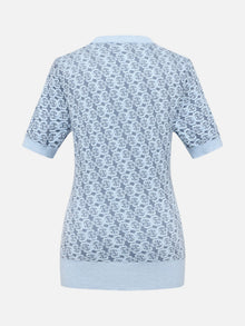 Geometric Textured Knit Sweater | Blue