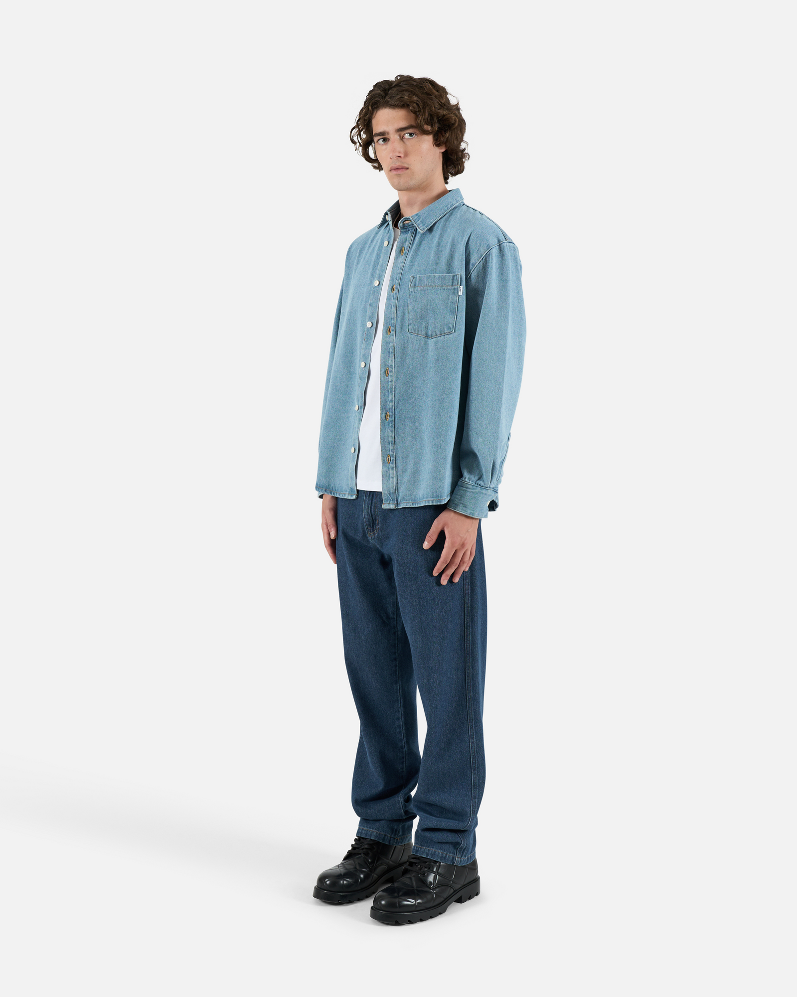 Mid-Stone Denim Shirt | Medium Wash 1