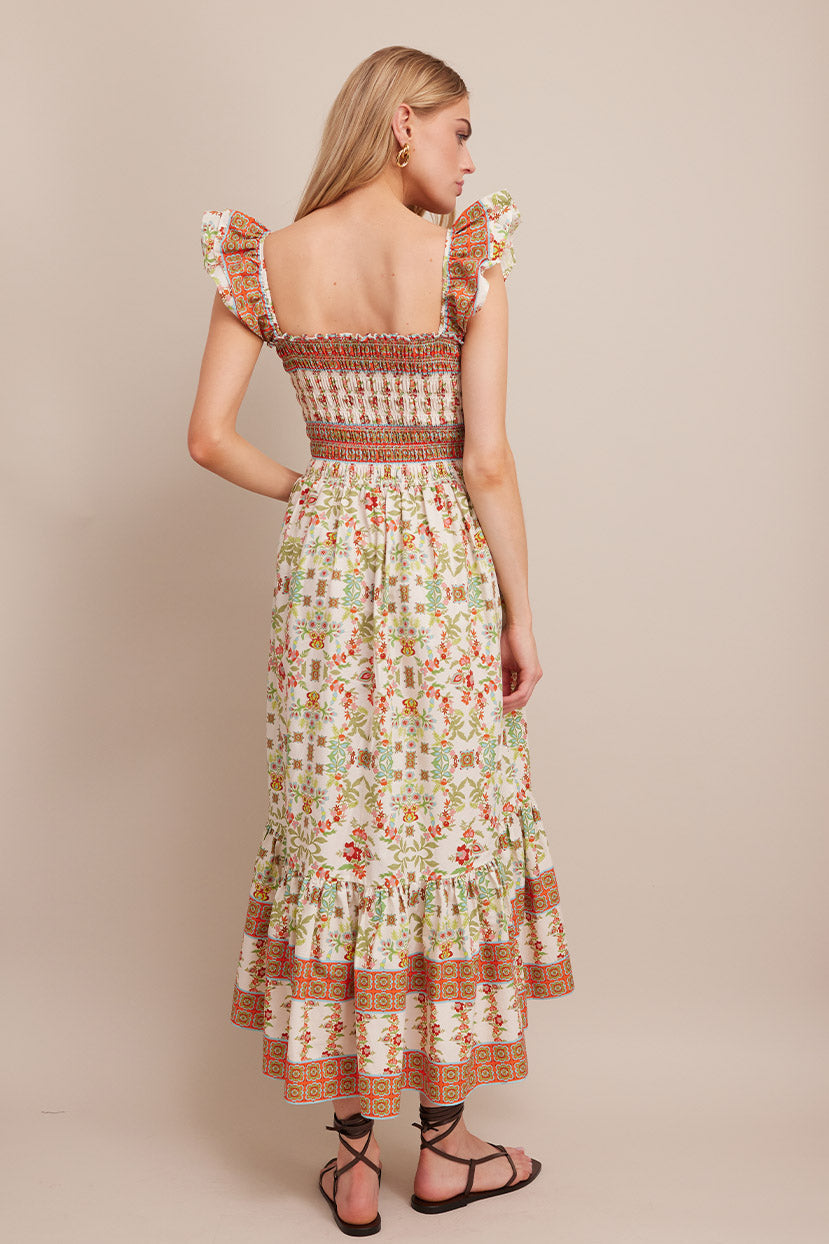 Ruby Dress | Vine Floral Egret Pink