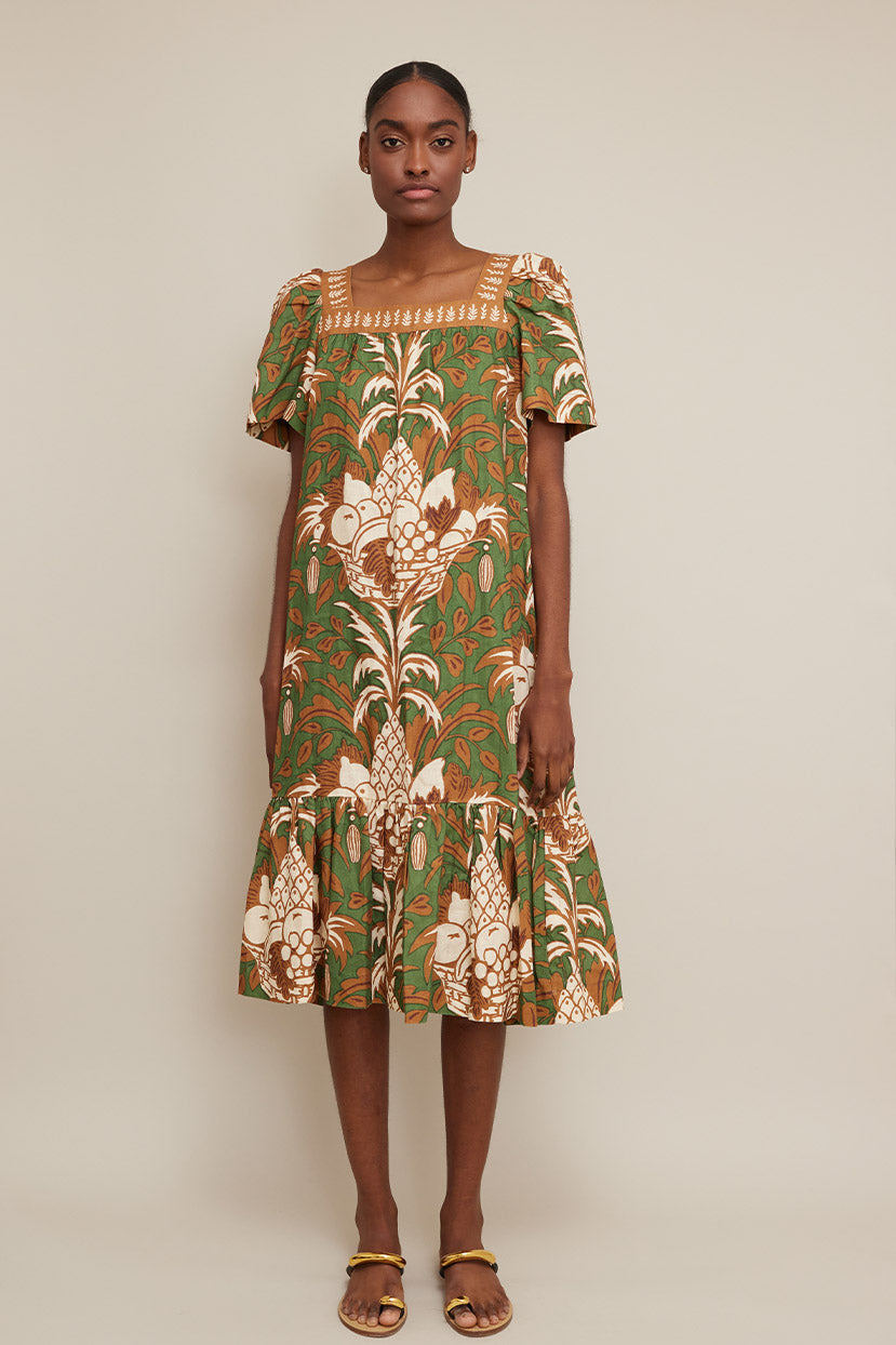 Chani Dress | Green Fruit Basket