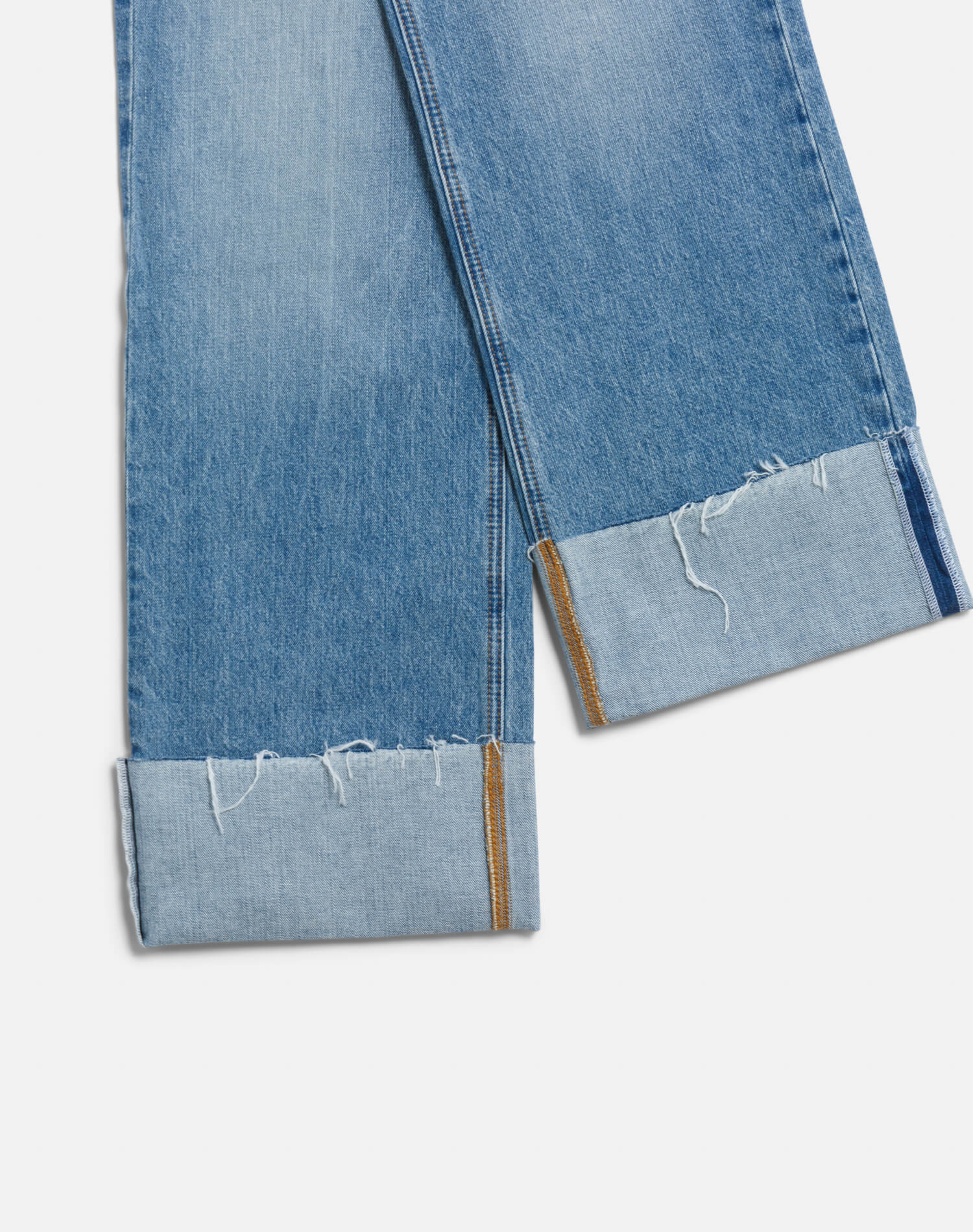 Womens | High Rise Wide Leg Cuff | Vintage Biker Blue