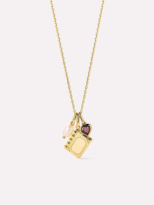 Alexa Charm Necklace | 14K Gold on Brass | Freshwater Pearls/Cubic Zirconia