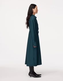 Another Tomorrow Wool Shirt Dress in Juniper – Wool Women's Dress