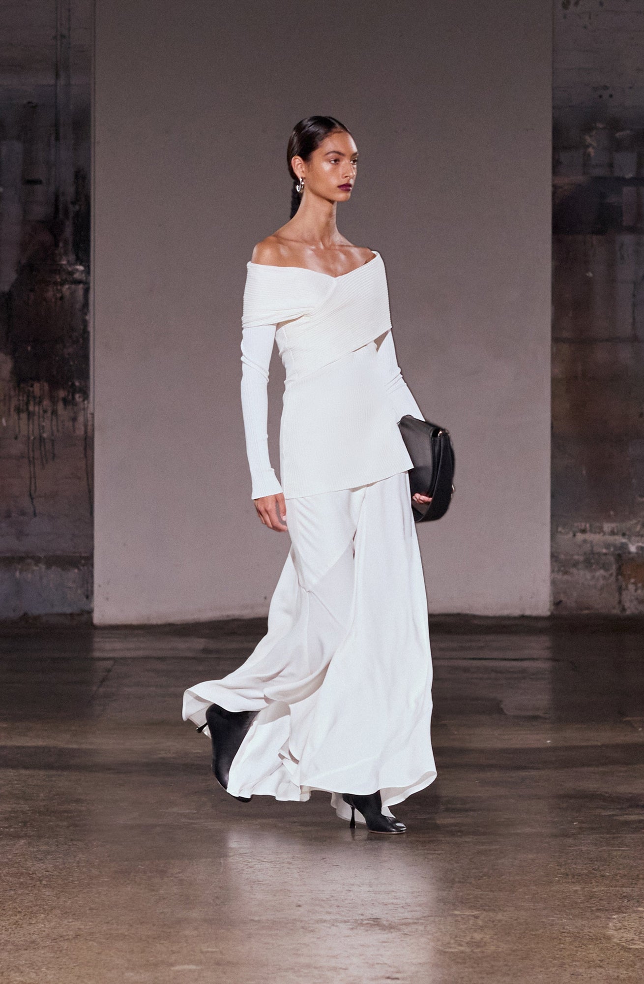 Boa Wrapped Rib Top | Ivory
