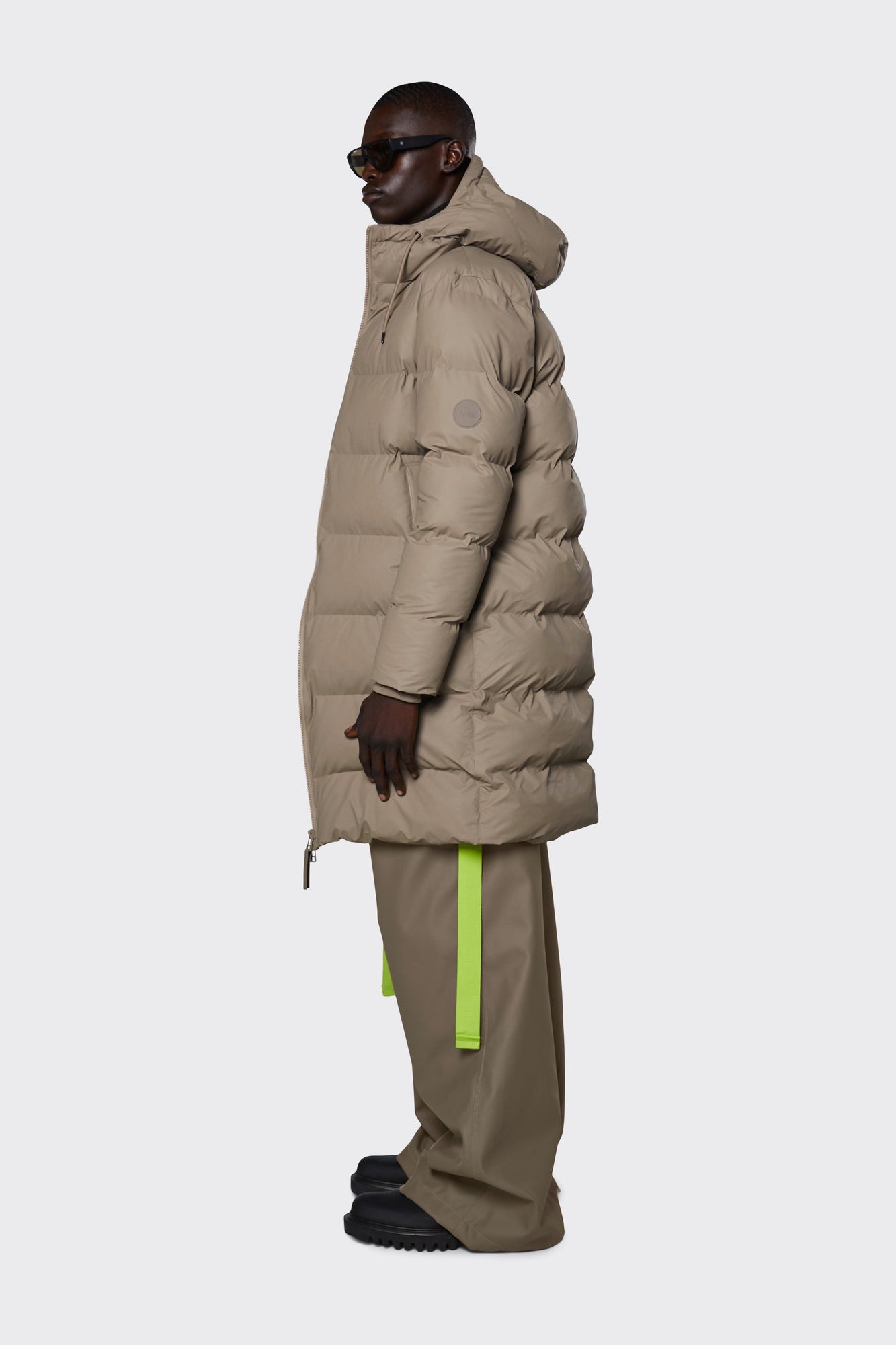 Long Puffer Jacket | Taupe