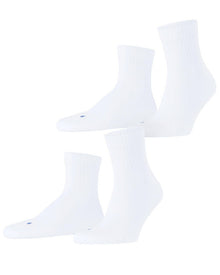 Unisex | Run Rib 2-Bundle Short Socks | White