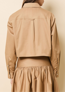Womens | Cropped Avril Top Poplin | Camel