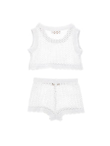 Girls | Net Cover-Up Set | White