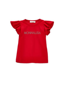 Girls | Studded Logo Jersey T-Shirt | Red