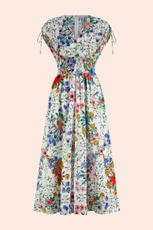Wildflower Voile Midi Dress | Ivory Multi