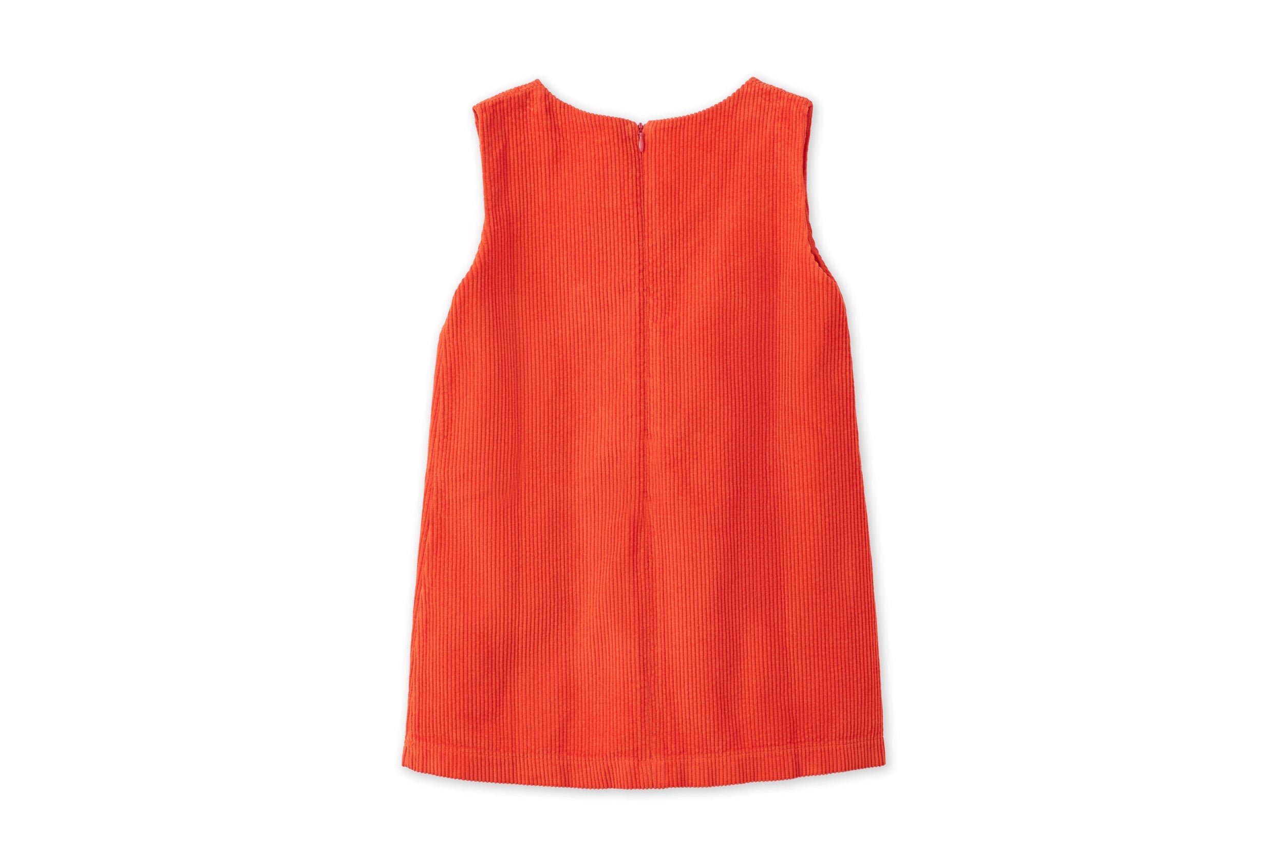 Organic Cotton Corduroy Dress | Dark Coral