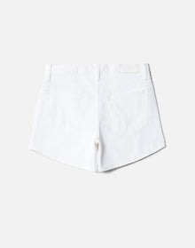 Mid Rise Boy Short | White