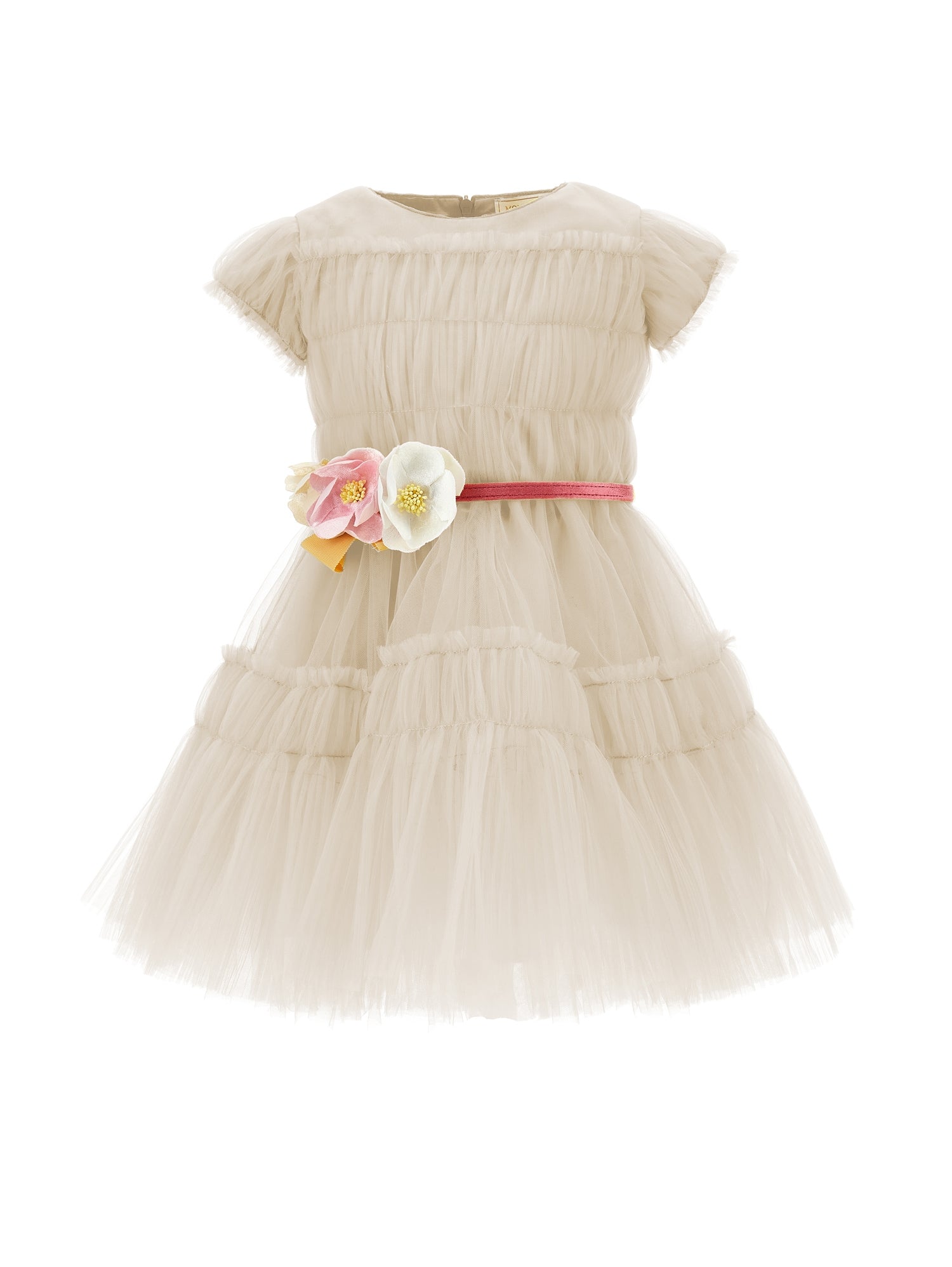 Girls | Ruched Tulle Dress | Ecru