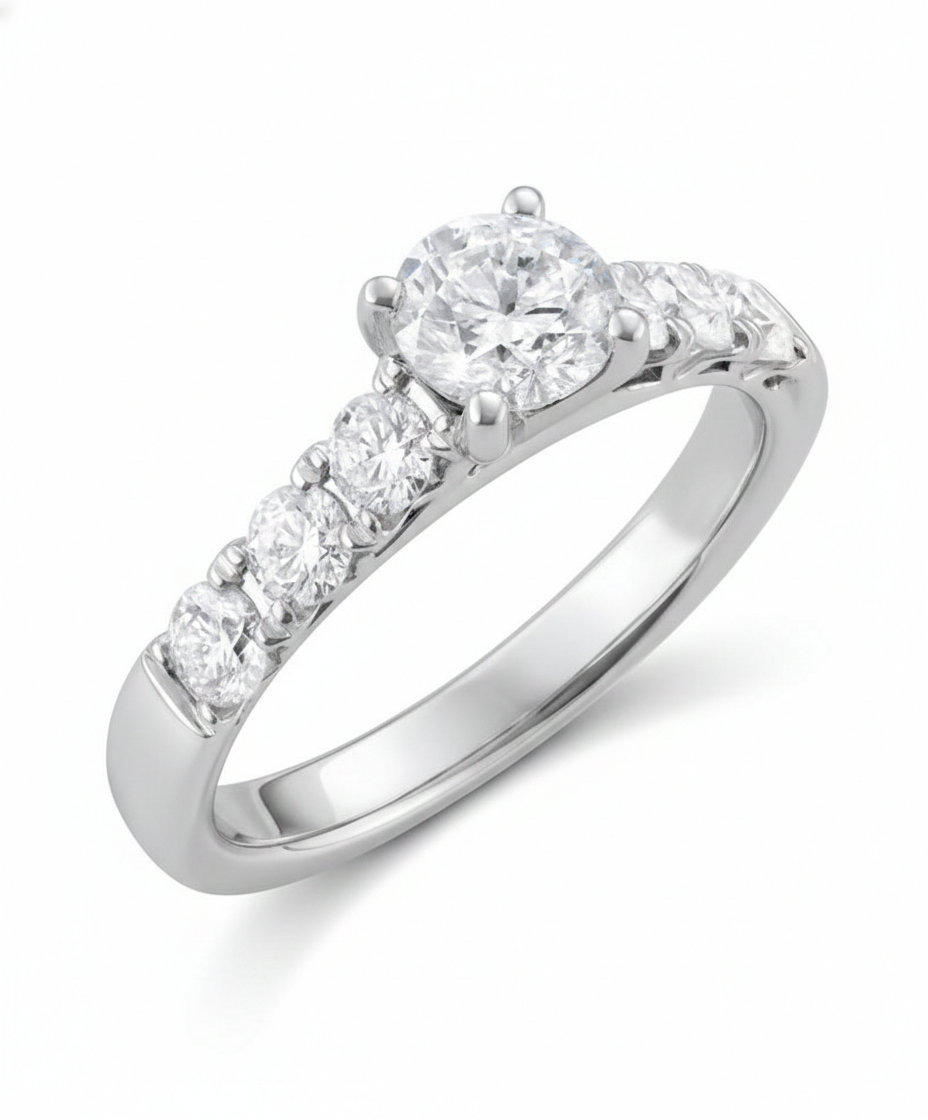 1.70 CT Round Natural Diamond | Engagement Ring | 14K White Gold | H-I Color | I1 Clarity