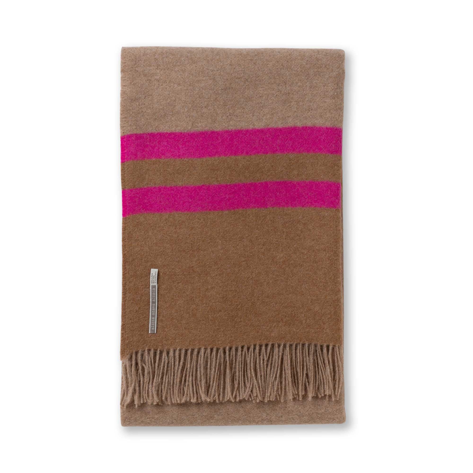 Canyon Throw | Light Taupe / Tobacco / Shocking Pink