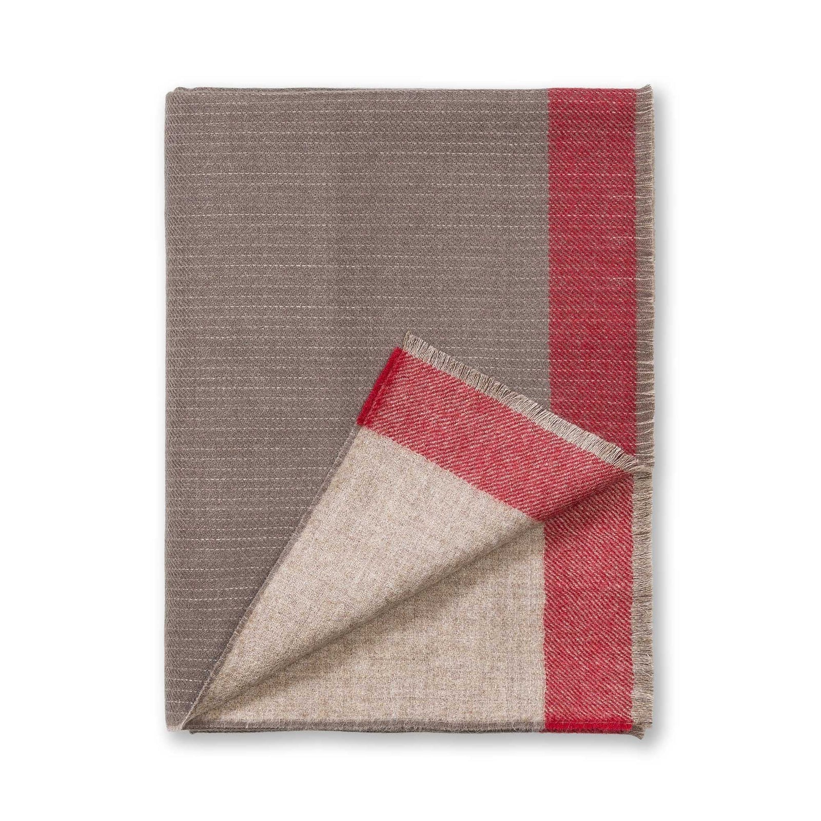 Empire Throw | Mocha/Scarlet/Light Taupe