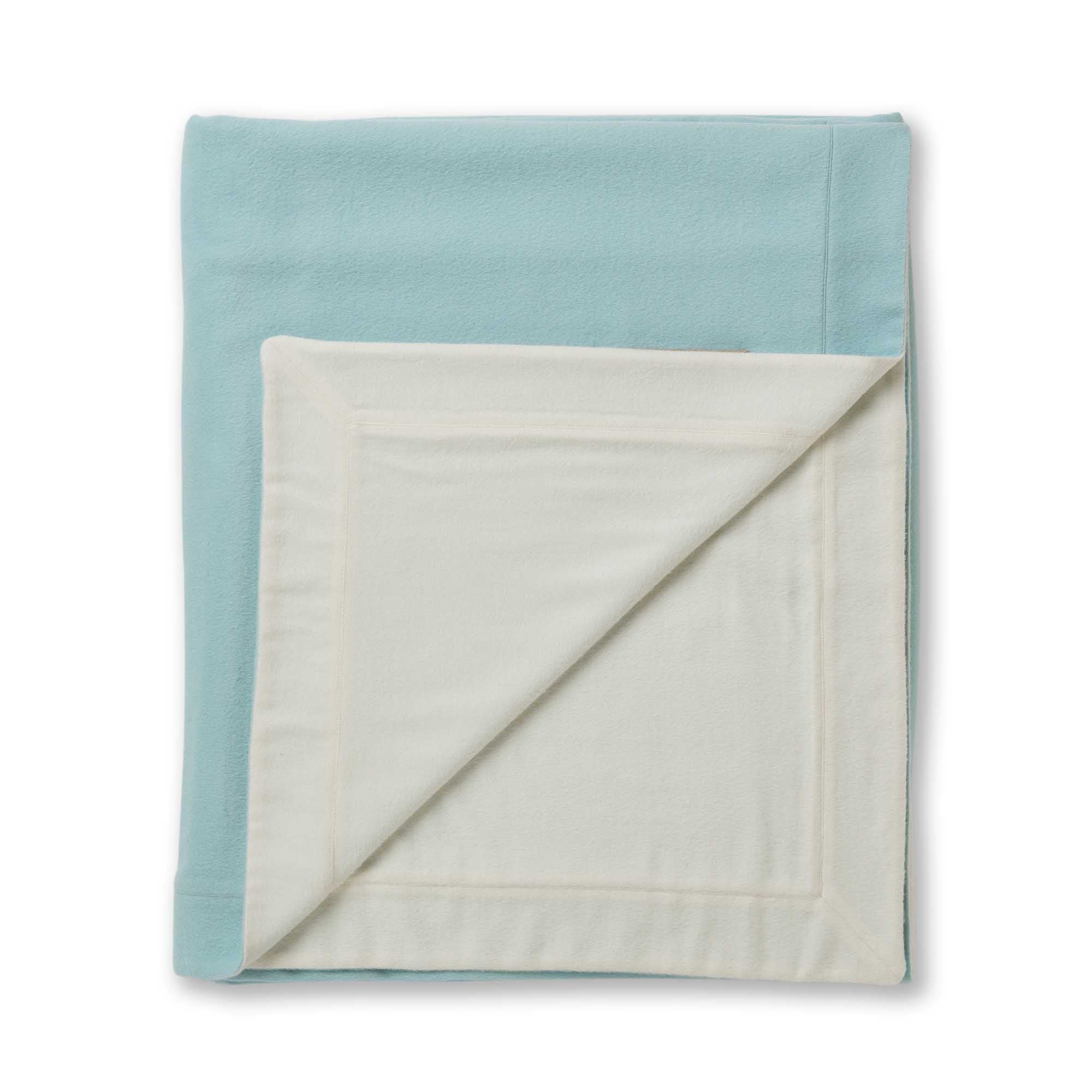 Hudson Bed Blanket | Aqua / Ivory