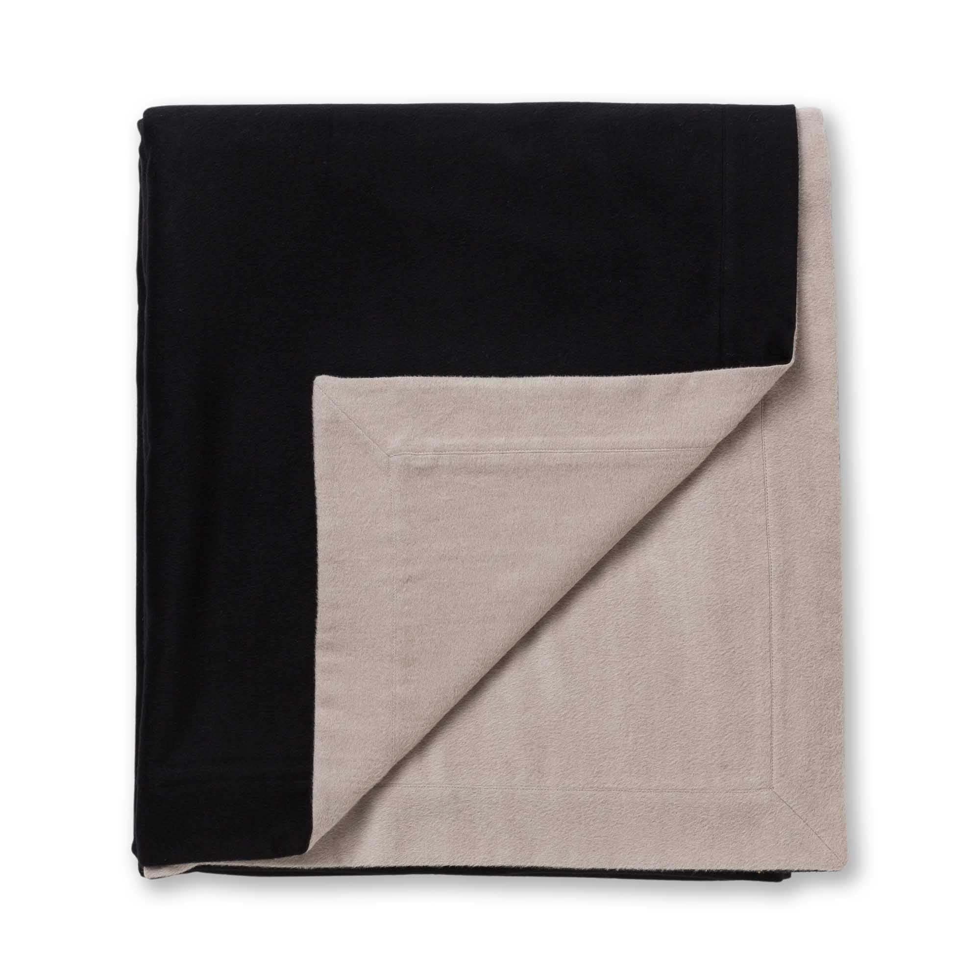 Hudson Bed Blanket | Black / Light Taupe
