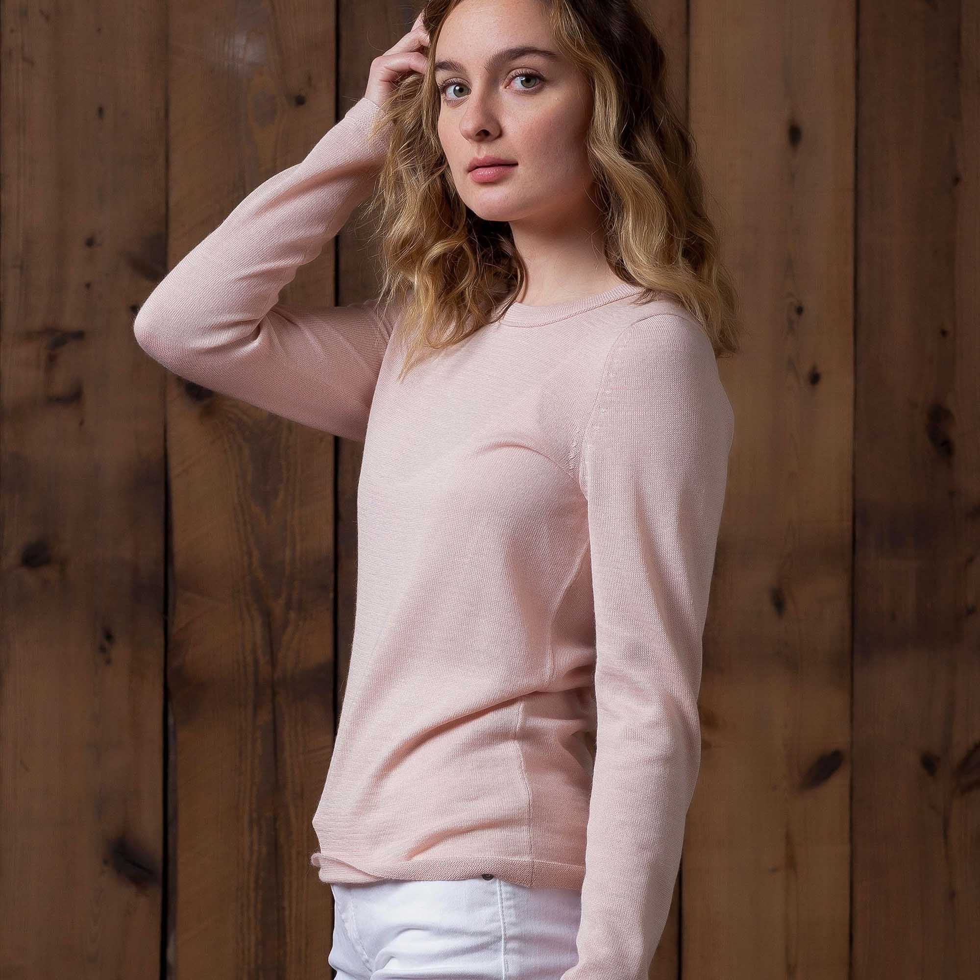 Crew Neck Sweater Light Pink | Light Pink