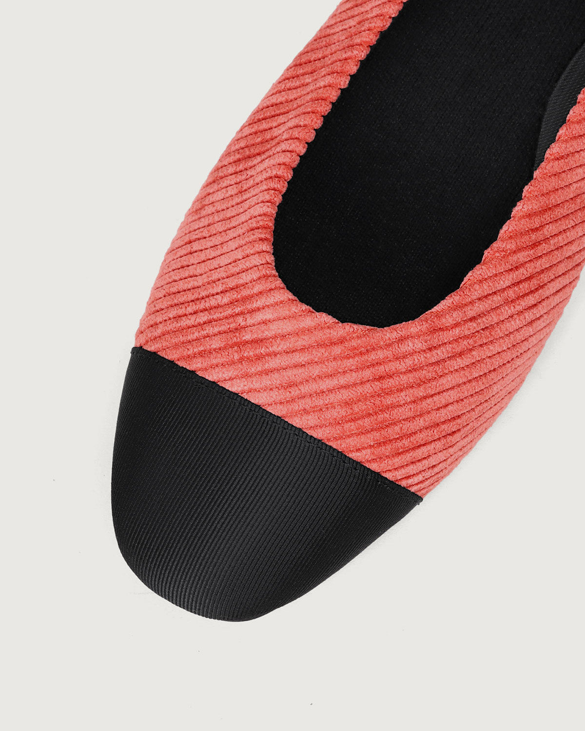 Enfiis Brick Red Twill Square Toe Ballet Flats | Brick Red