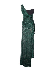 Umme Sequin Gown | Emerald Green