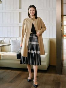 Silk Wool Trench Coat | Khaki