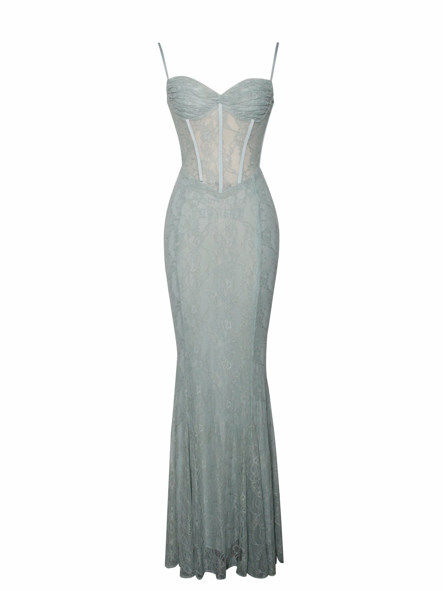 Janelle Sweetheart Mermaid Lace Maxi Dress | Green