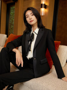 Merino Wool Suit Jacket | Black