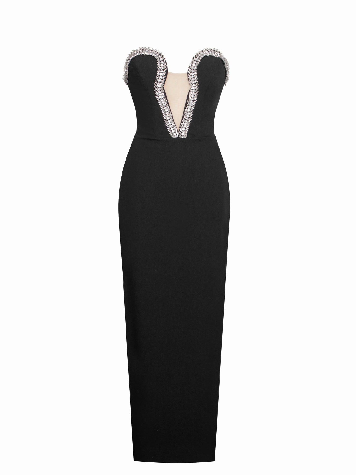 Ivanna Crystal Embellished Maxi Dress | Black