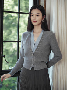 Faux Two-Piece Pullover | Grey