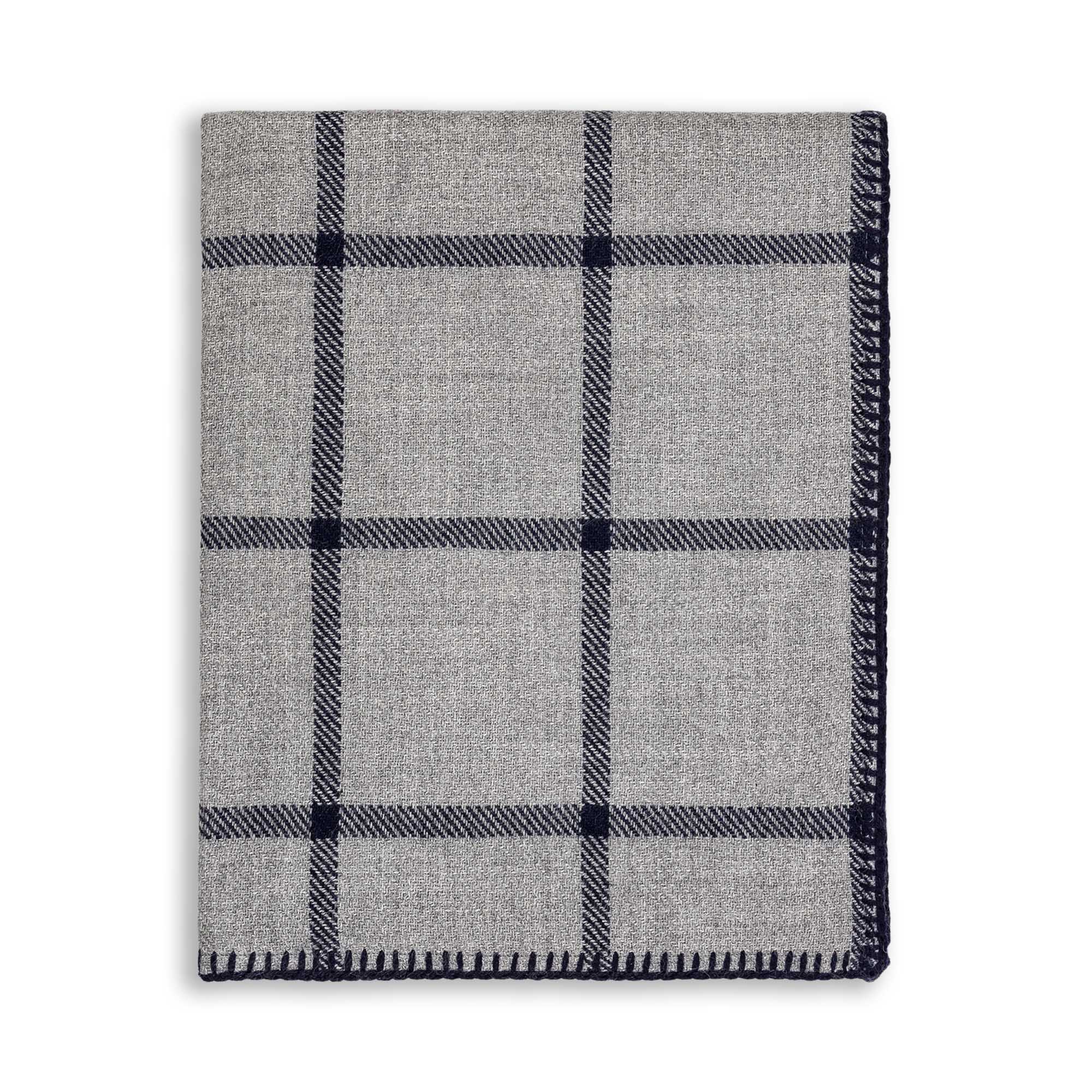 Graydon Throw | Light Grey/Navy