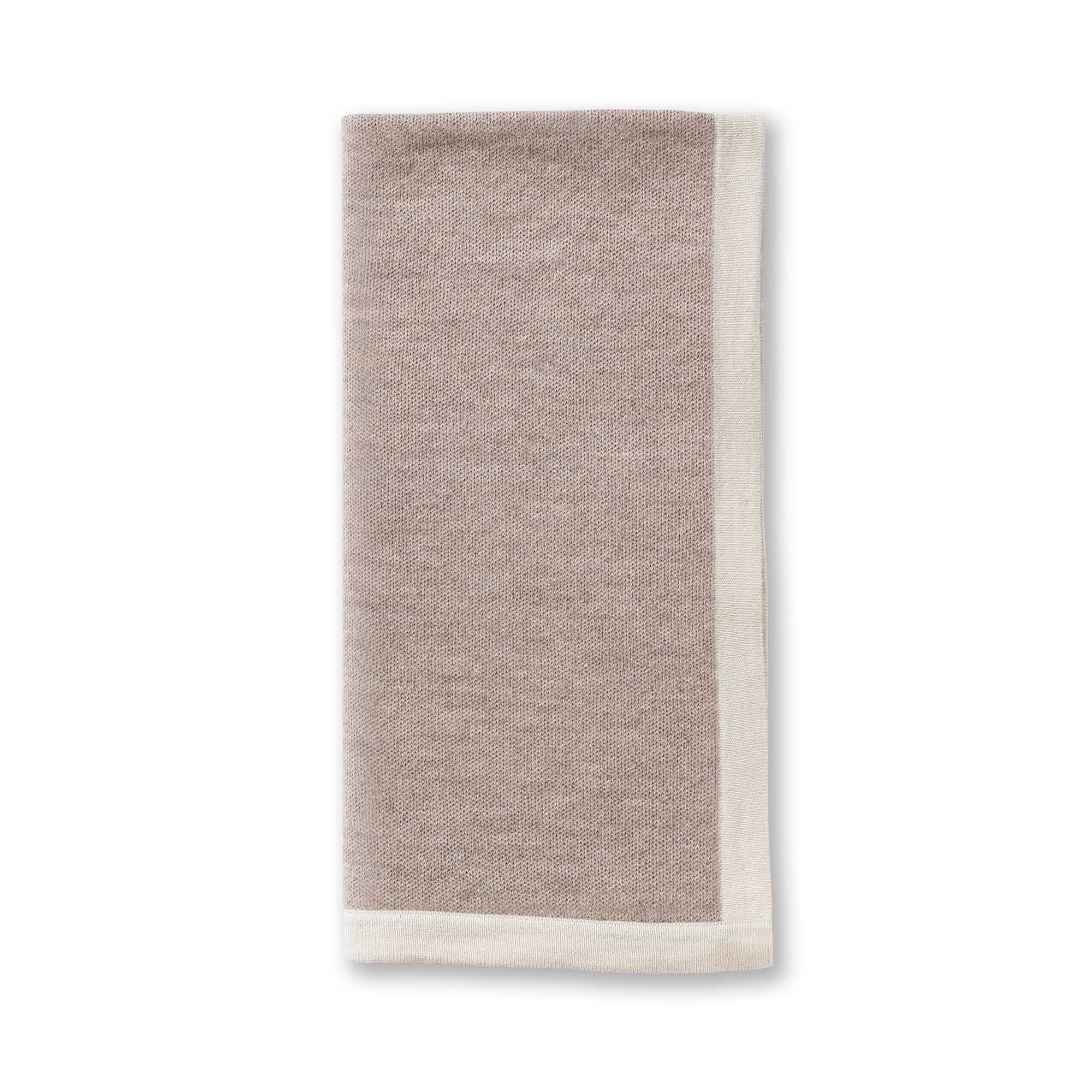 Border Baby Blanket | Light Taupe / Ivory