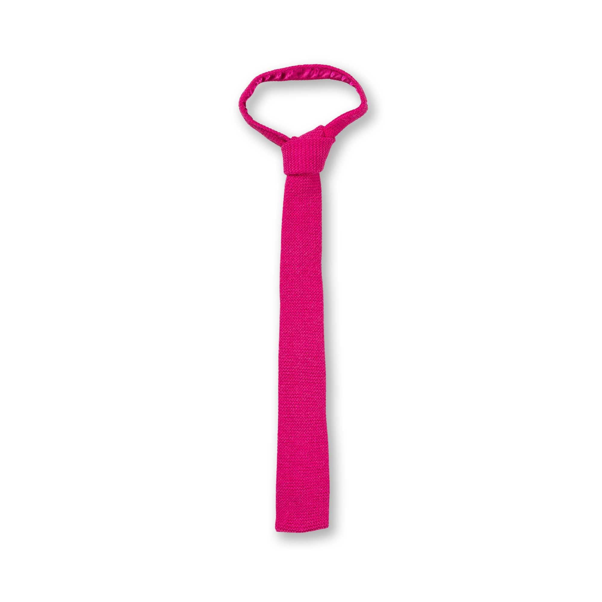 Men | Square Knitted Tie | Hot Pink