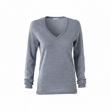 Women | V Neck Sweater | Chambray