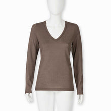Womens | V Neck Sweater | Mocha