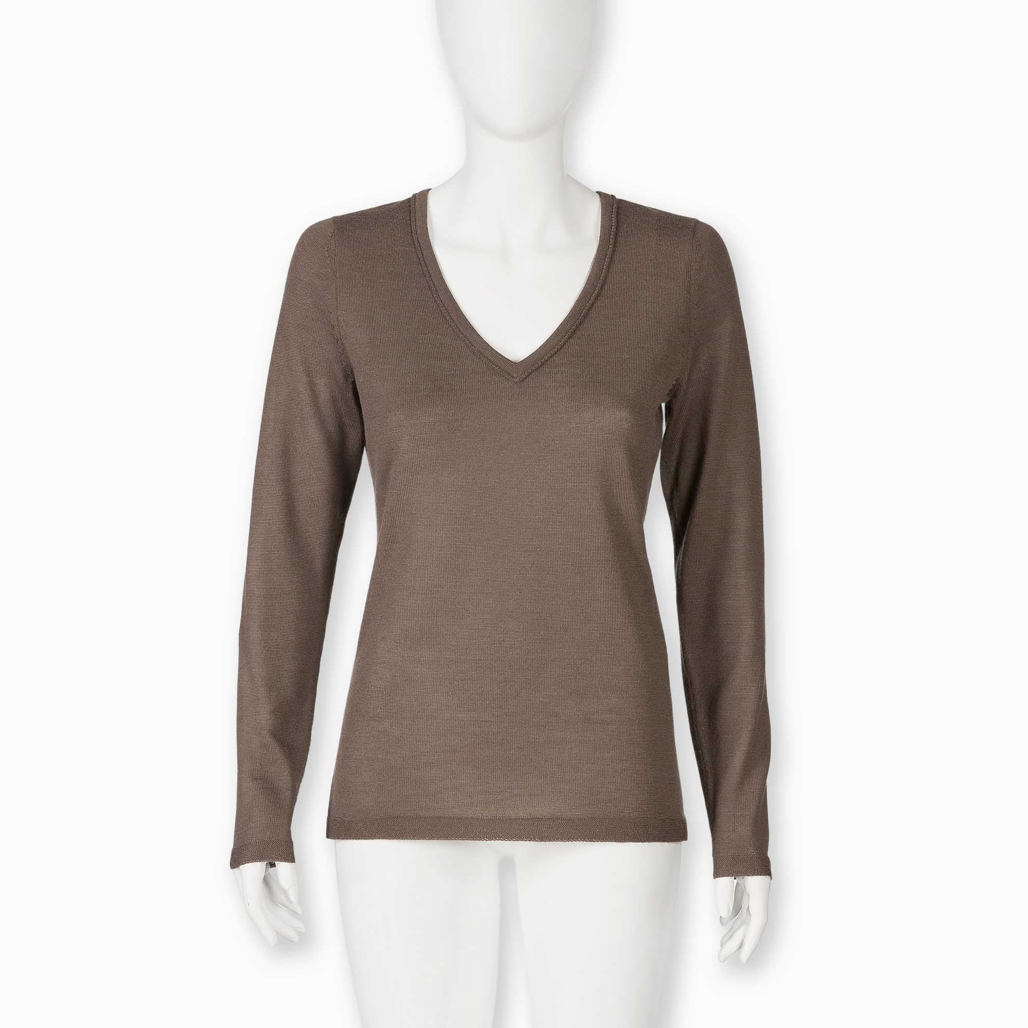 Womens | V Neck Sweater | Mocha