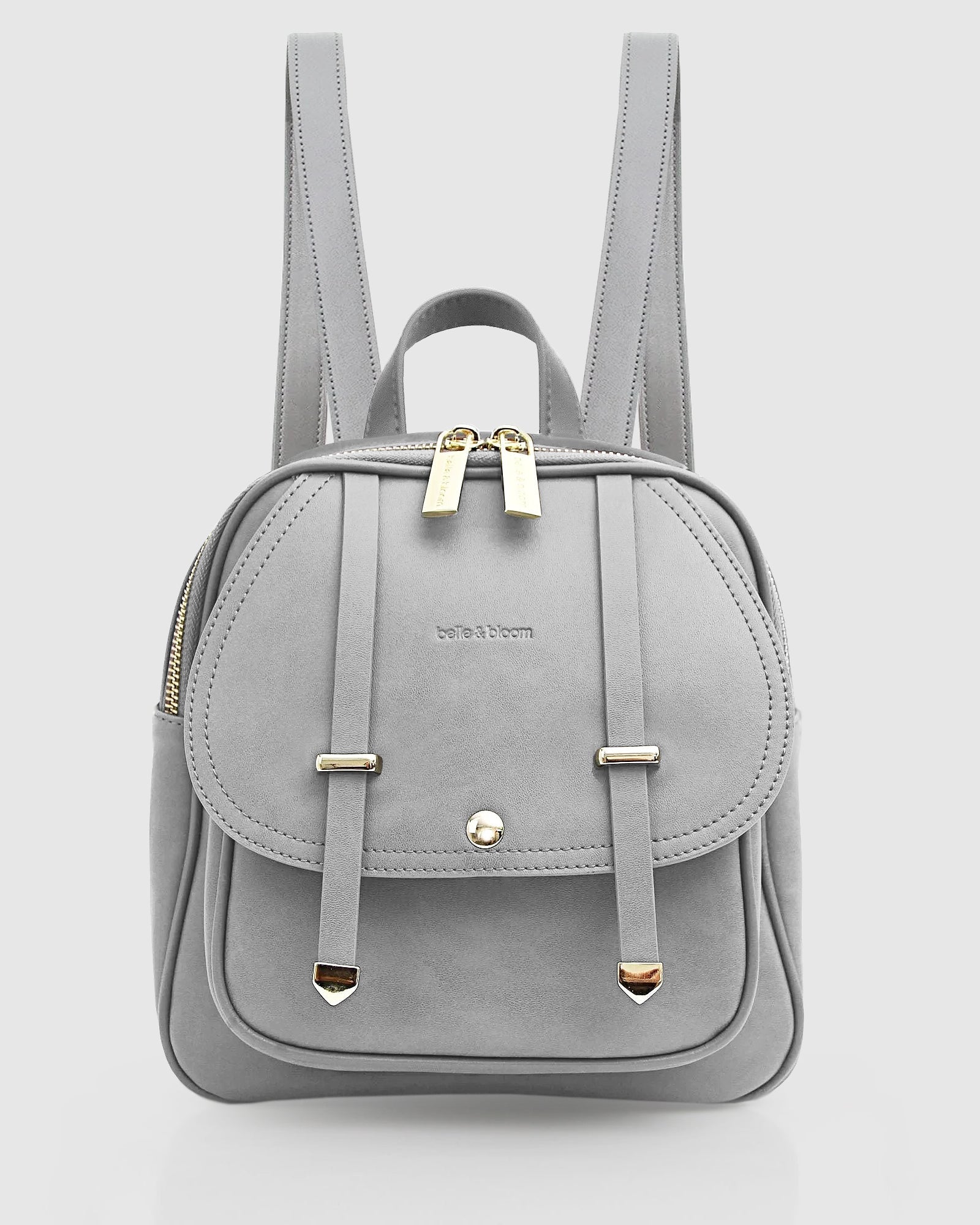 Camila Leather Backpack | Grey