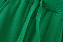 Organic Knit Wide Leg Trousers | Beech Tree Green