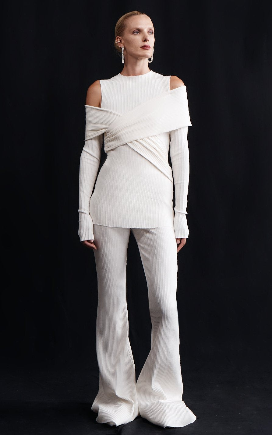Giza Rib Flare Pant | Chocolate