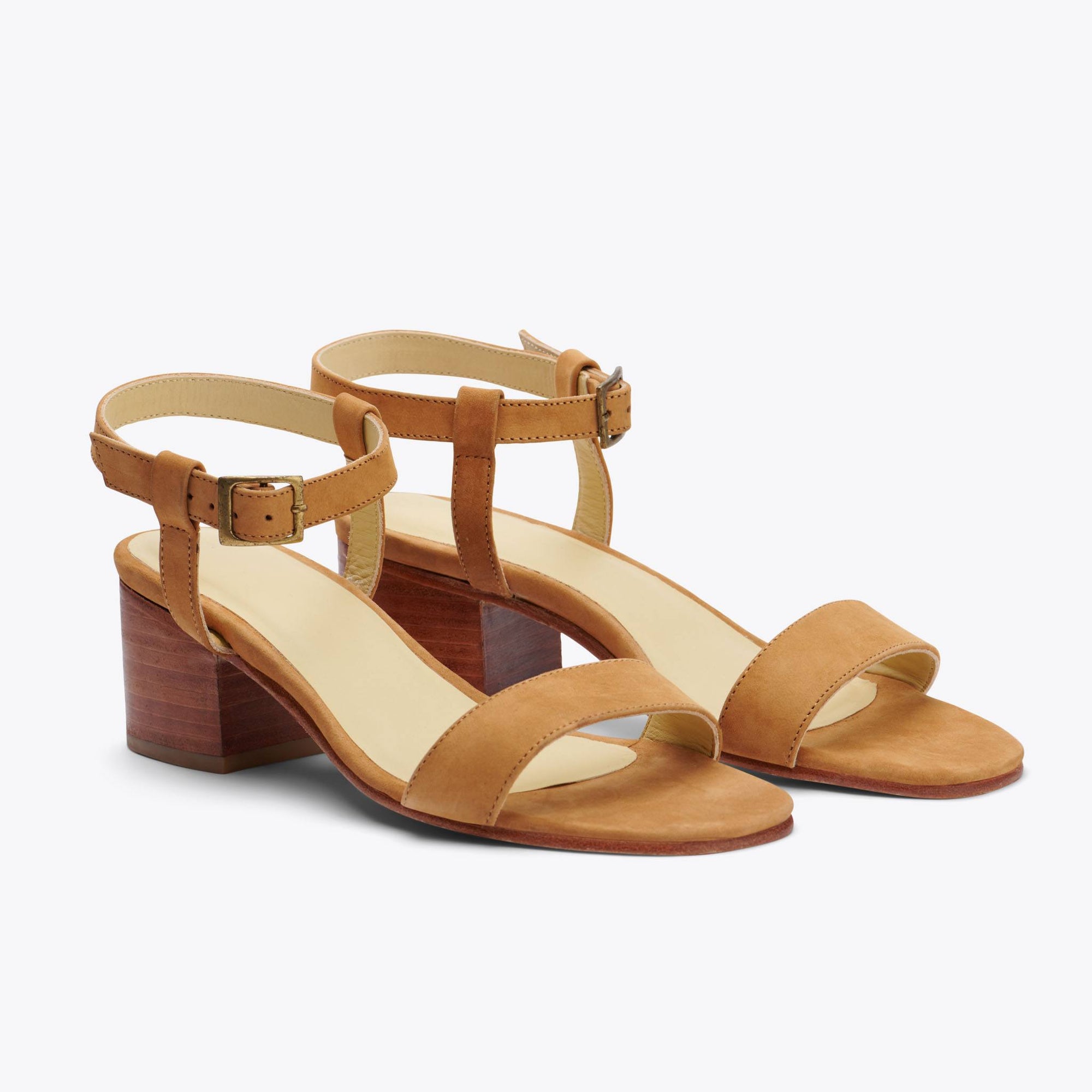 Lucia Block Heel Sandal Sand Women's Leather Sandal Nisolo
