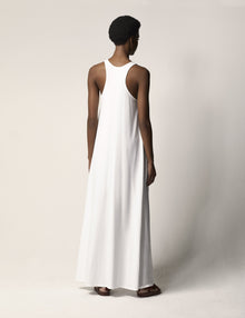 Another Tomorrow Racerback Dress in White – Cotton Women's Dress