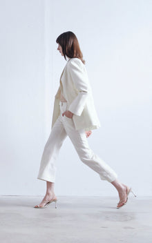 Lettini Crop Flare Pant | Ivory & Black
